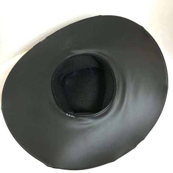70’s Style Blk Faux Leather Pimp Big Daddy Hat Vtg - Picture 10 of 12